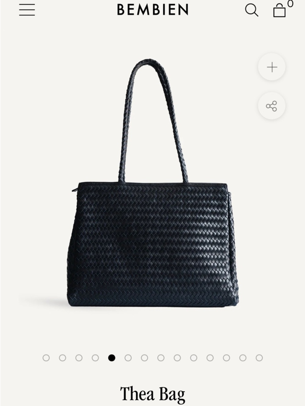 Thea Bag - Navy Woven Tote